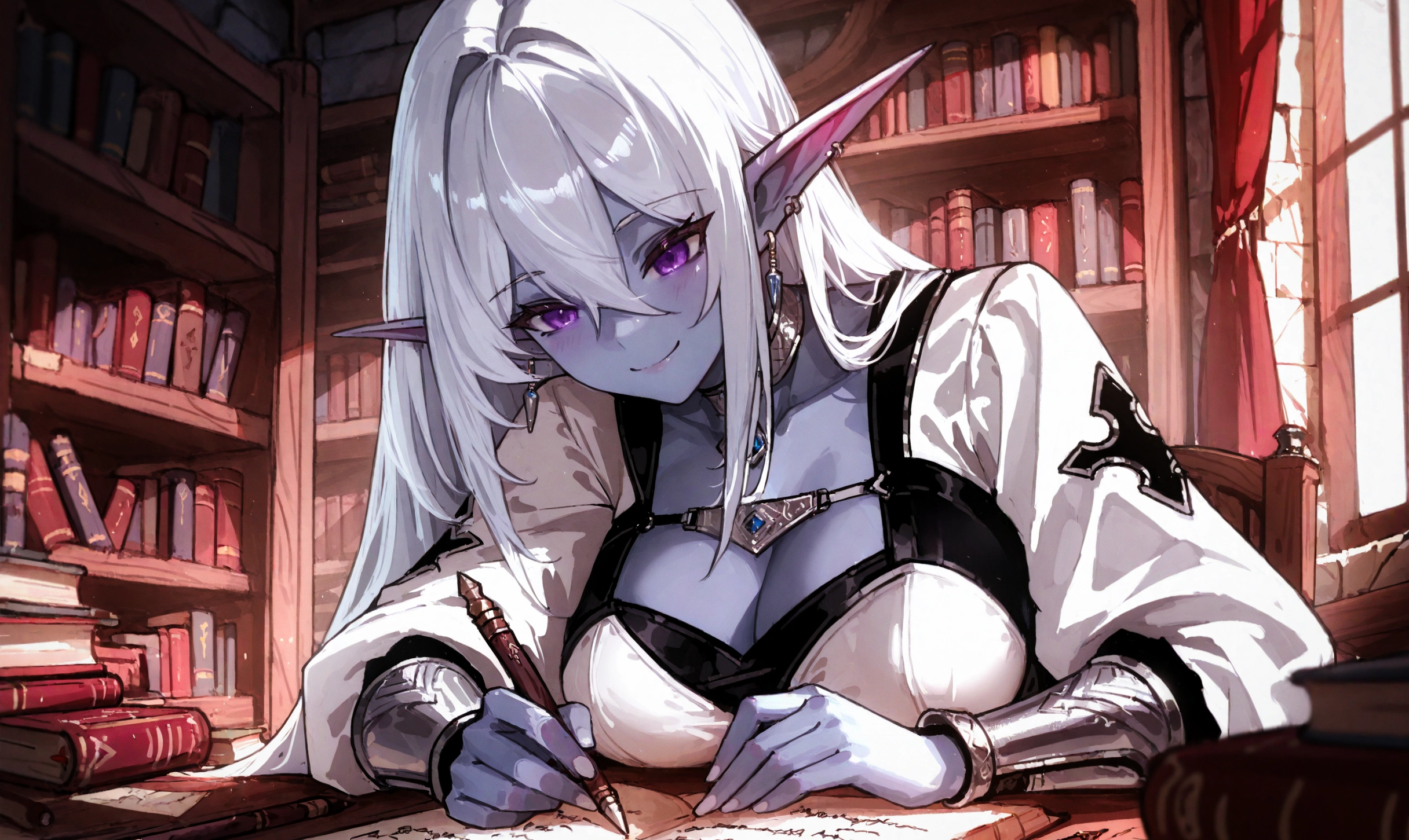 Sylvanetta writing her guide